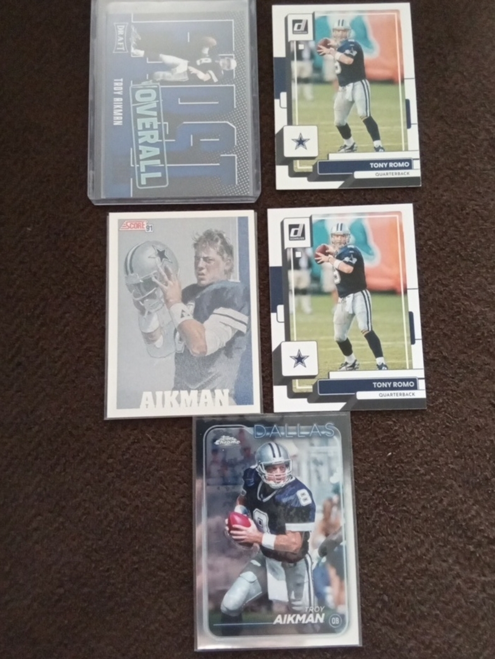 Dallas Cowboys Trading Card Lot - Tony Romo & Troy Aikman - Blue
